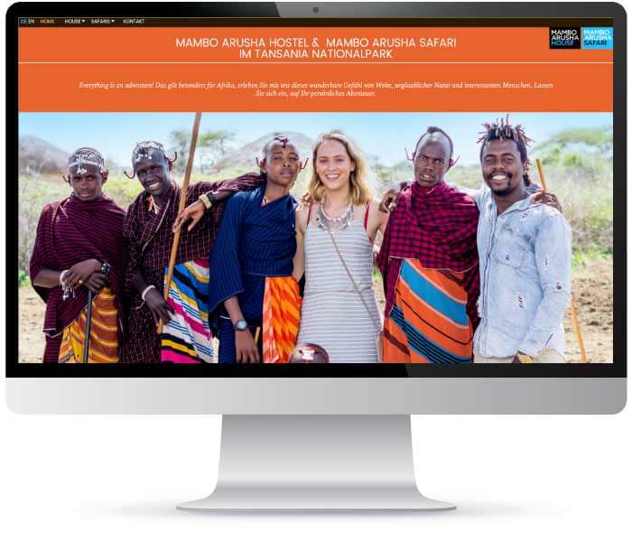 Zweisprachige Website für Mambo Arusha Safari und Hostel