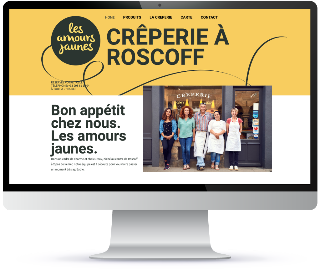 Creperie in Roscoff Website mit Speisekarte