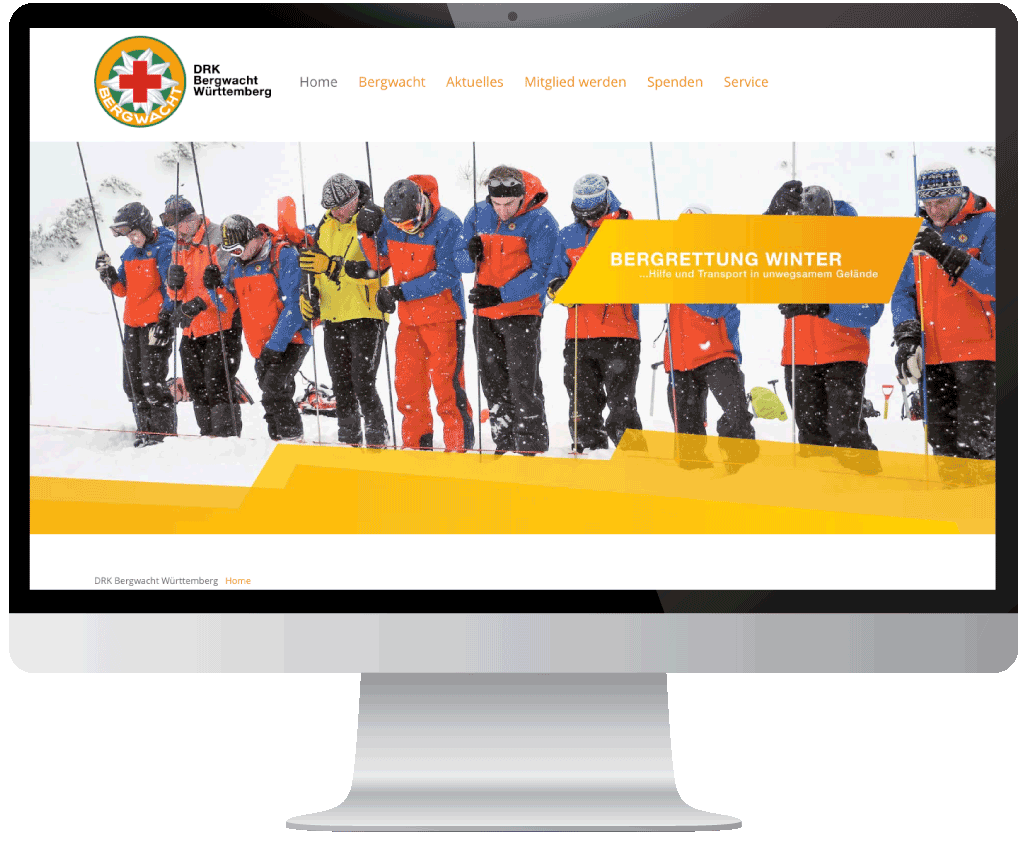 Website erstellt für die DRK Bergwacht Baden-Württemberg